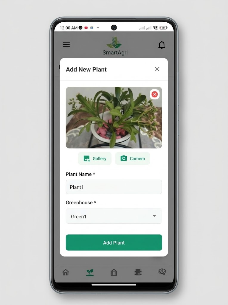 SmartAgri app promotional banner showing IoT farming features and mobile screens